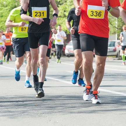 Runners running a half marathon 