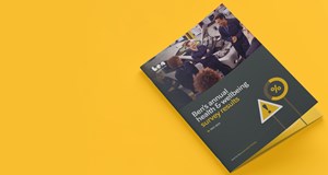 Image of Ben's annual health and wellbeing results in a booklet on a yellow background